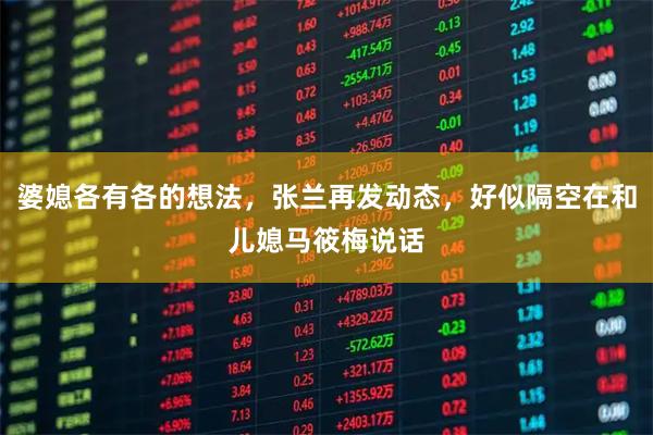 婆媳各有各的想法，张兰再发动态，好似隔空在和儿媳马筱梅说话