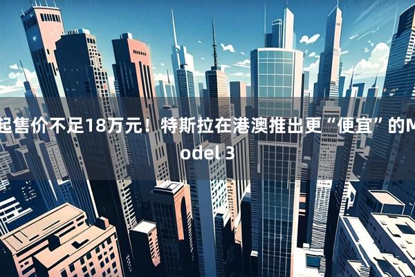起售价不足18万元！特斯拉在港澳推出更“便宜”的Model 3